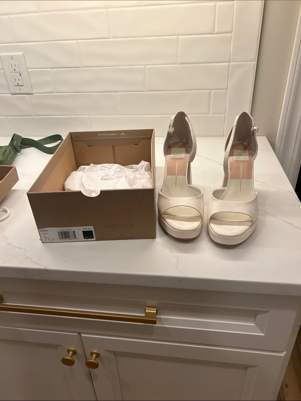 Dolce Vita Cream Platform Ankle-Strap Heels